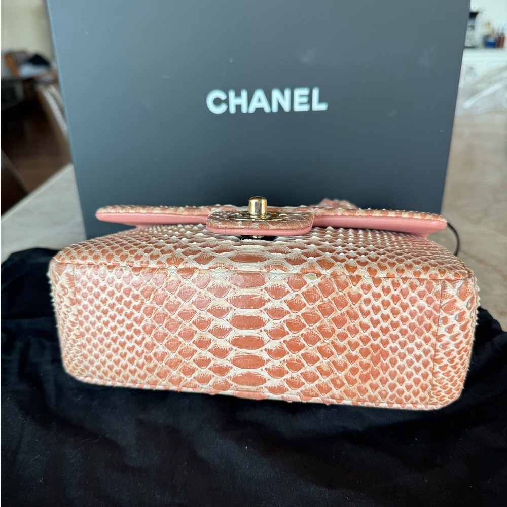 Chanel Salmon Pink Mini Rectangular Classic Flap Bag in Exotic Leather - Picture 4 of 8